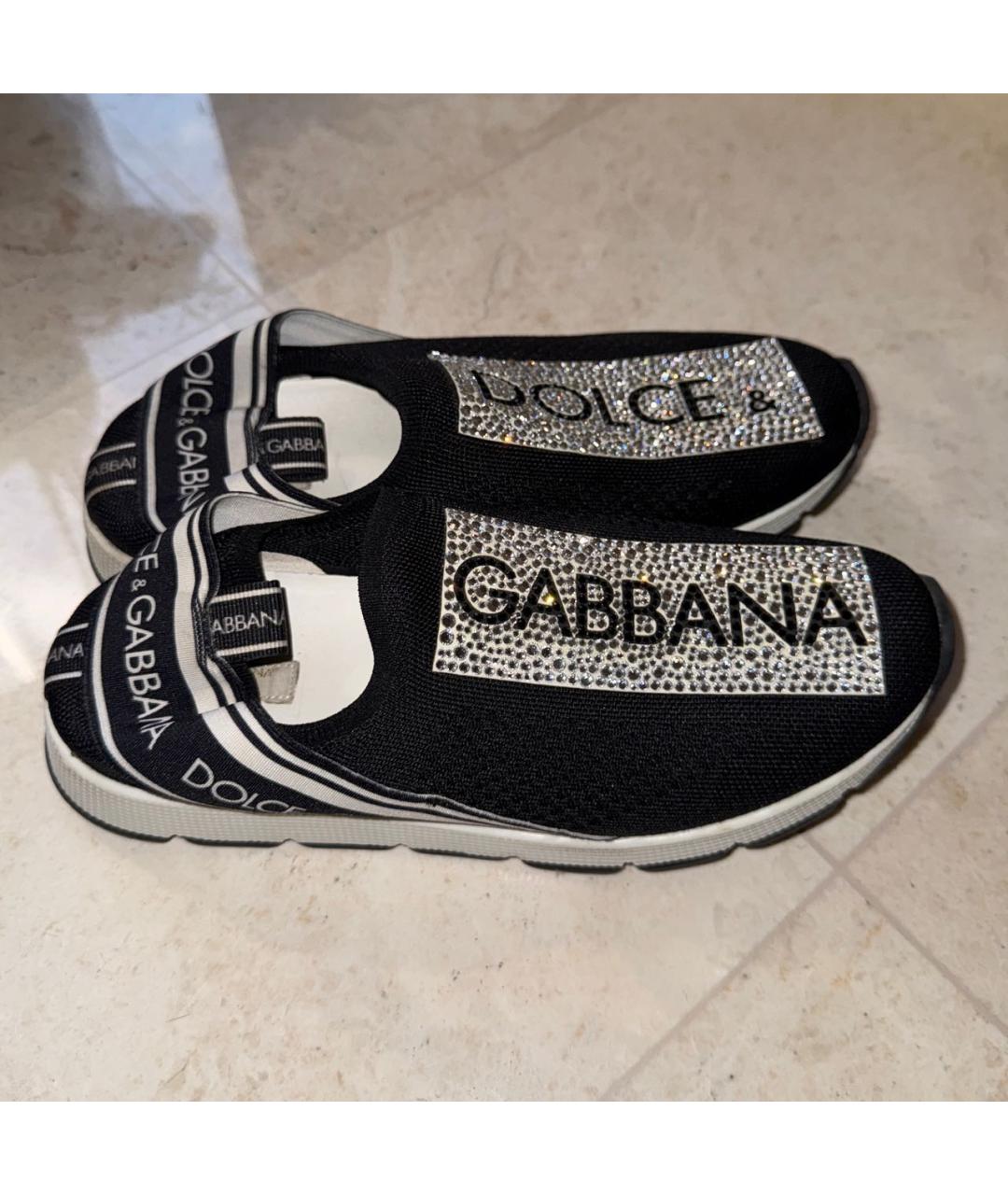 DOLCE&GABBANA Черные текстильные кроссовки, фото 2