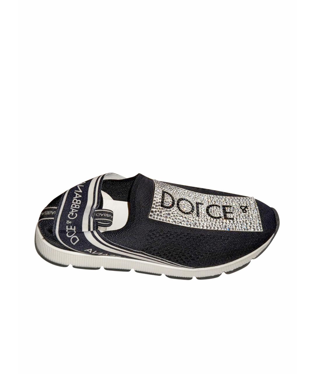 DOLCE&GABBANA Черные текстильные кроссовки, фото 1