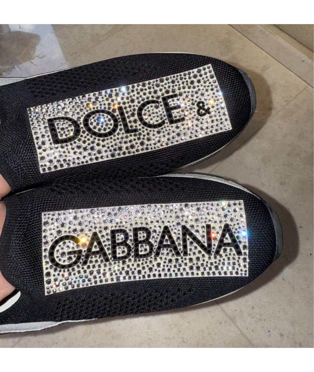 DOLCE&GABBANA Черные текстильные кроссовки, фото 3