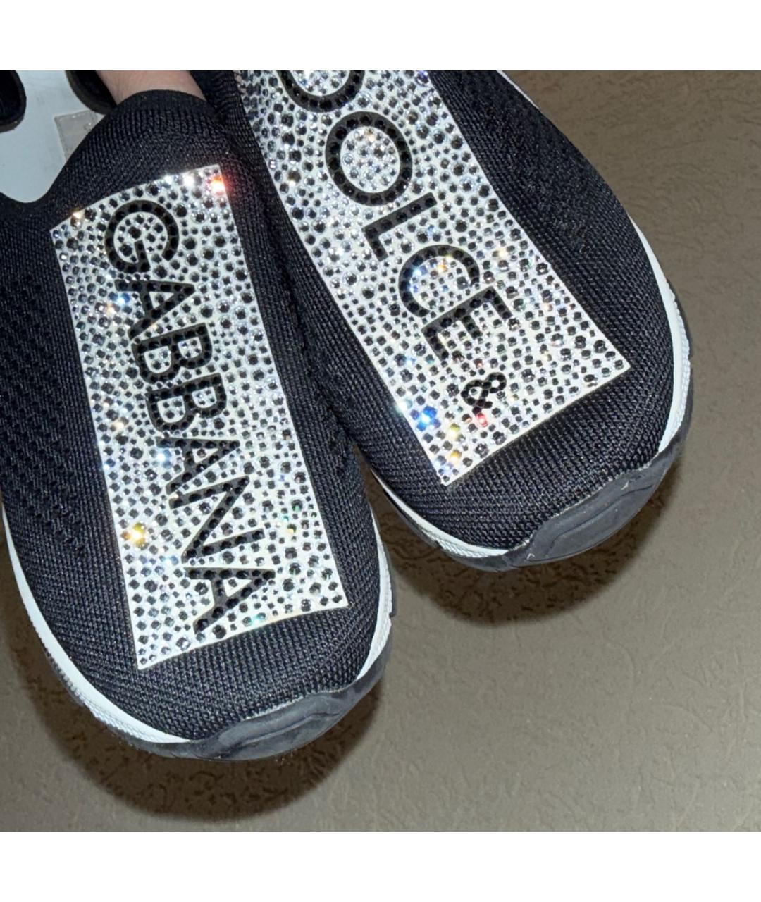 DOLCE&GABBANA Черные текстильные кроссовки, фото 6