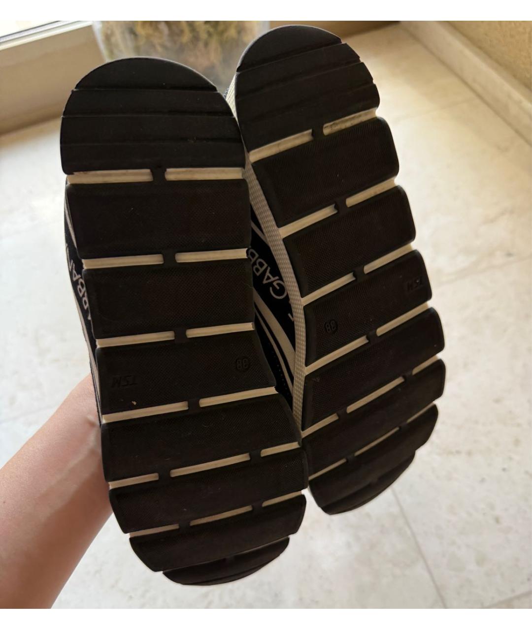 DOLCE&GABBANA Черные текстильные кроссовки, фото 5