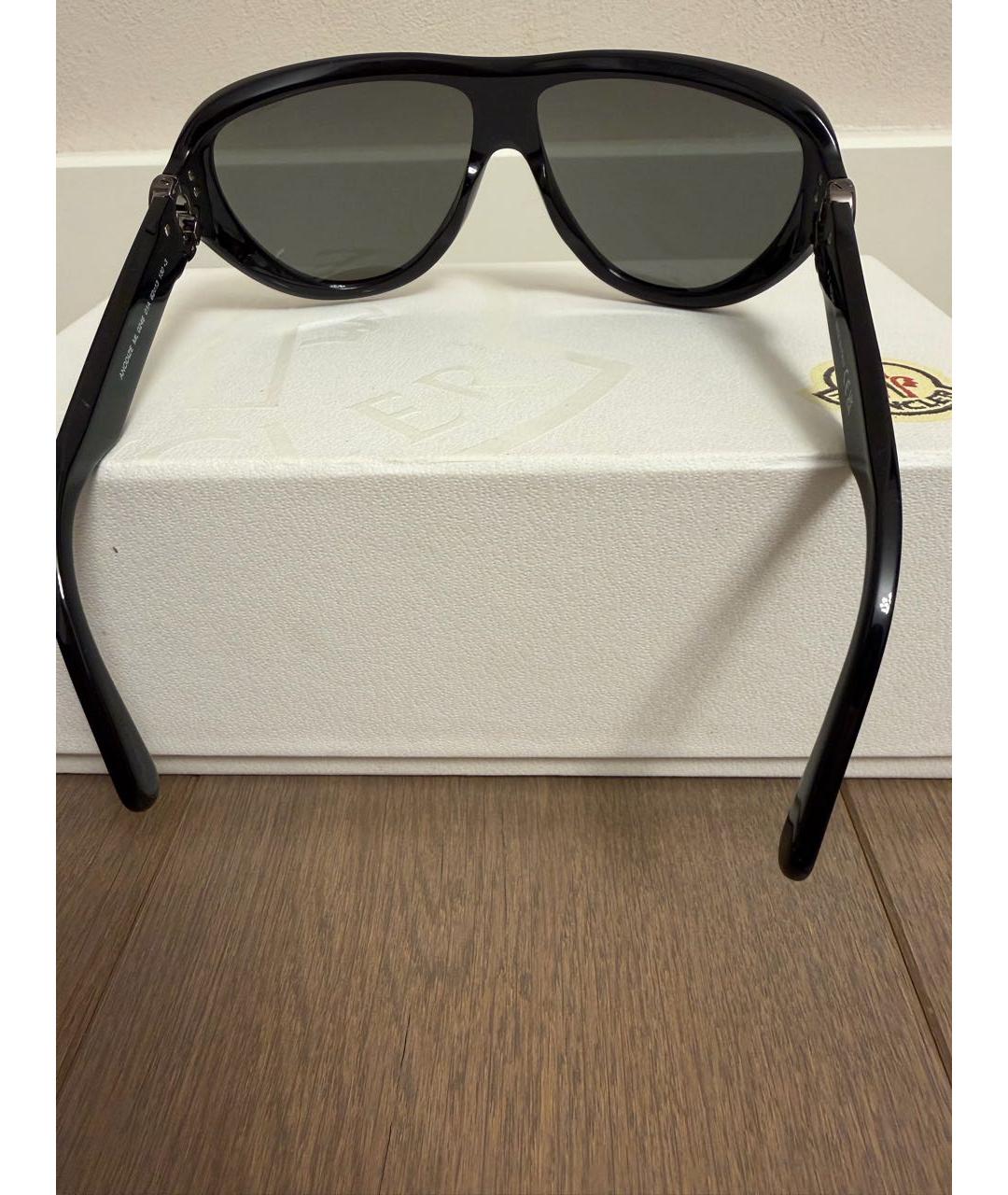 MONCLER Черные пластиковые солнцезащитные очки, фото 7