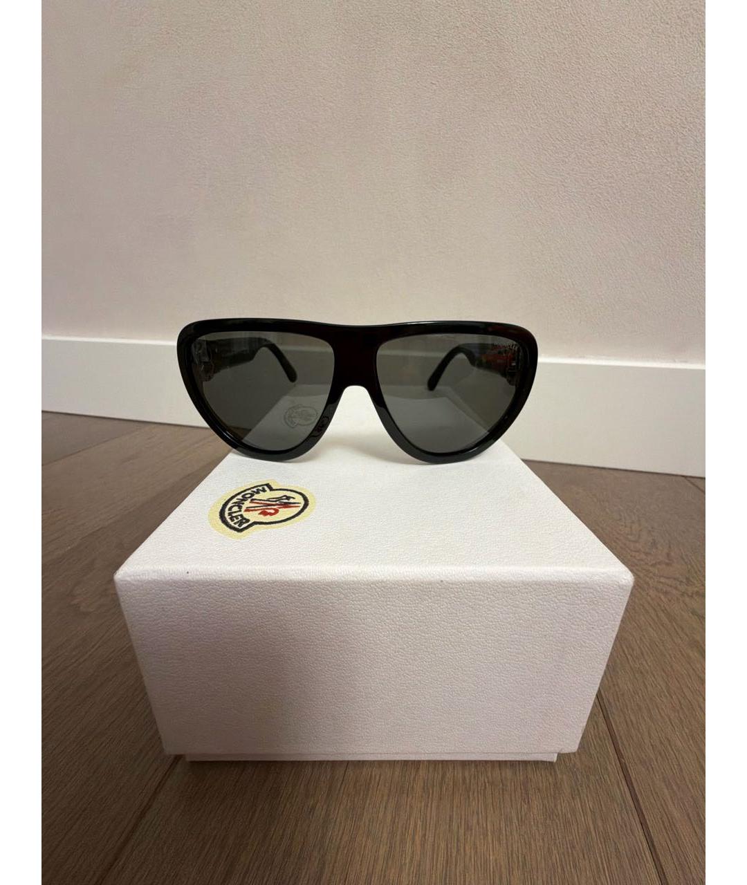 MONCLER Черные пластиковые солнцезащитные очки, фото 9
