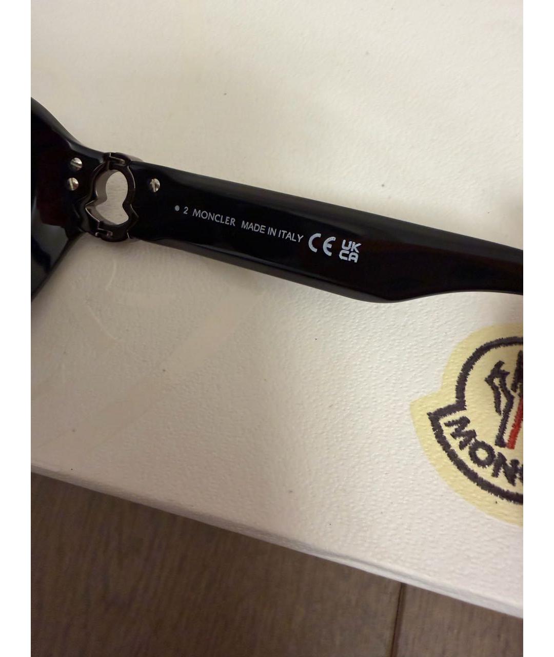 MONCLER Черные пластиковые солнцезащитные очки, фото 5