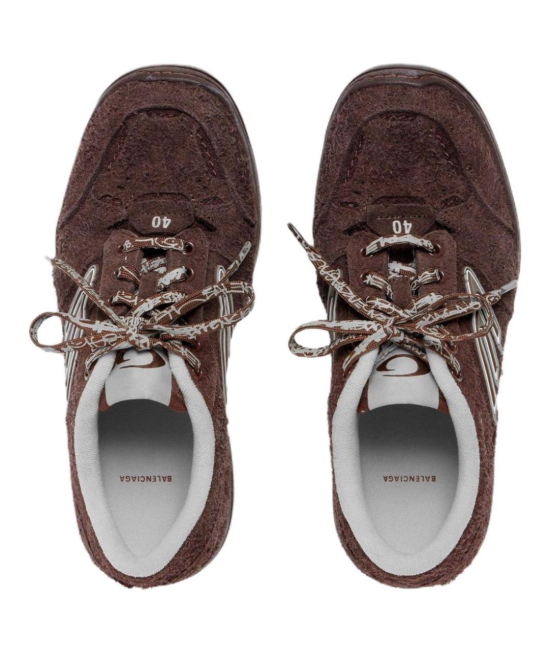 BALENCIAGA Коричневые низкие кроссовки / кеды, фото 4