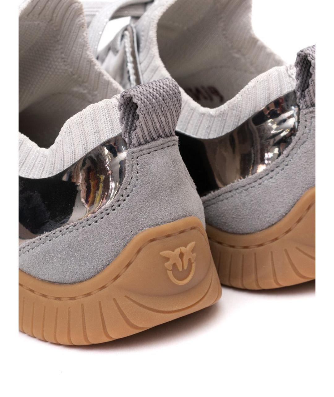 PINKO Серые текстильные кроссовки, фото 4