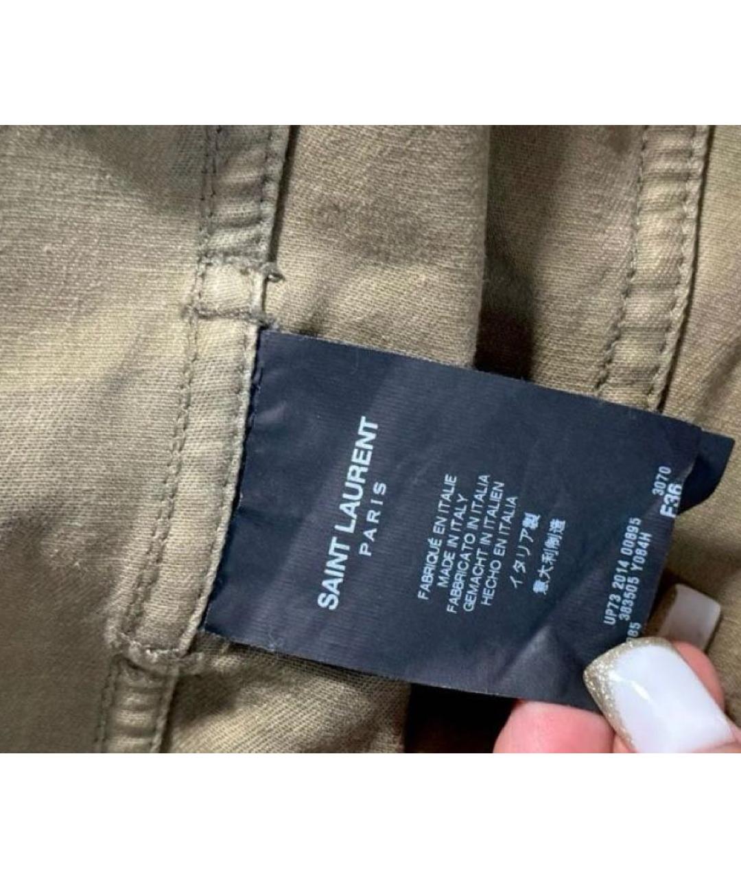 SAINT LAURENT Хаки хлопковая парка, фото 8