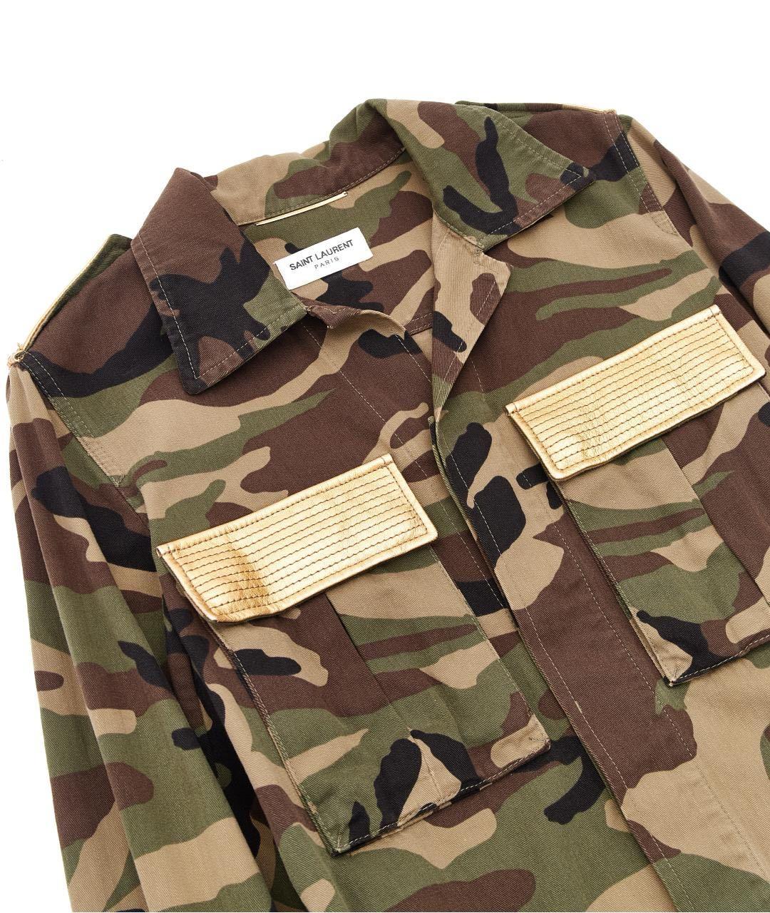 SAINT LAURENT Хаки хлопковая парка, фото 3