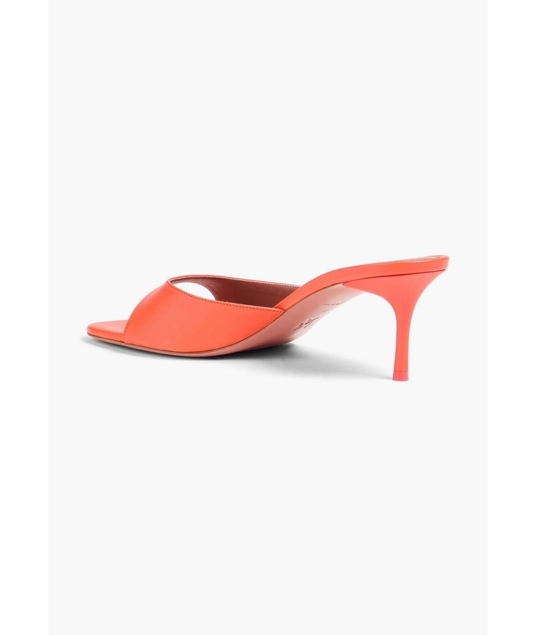 Amina Muaddi Коралловые кожаные мюли, фото 3