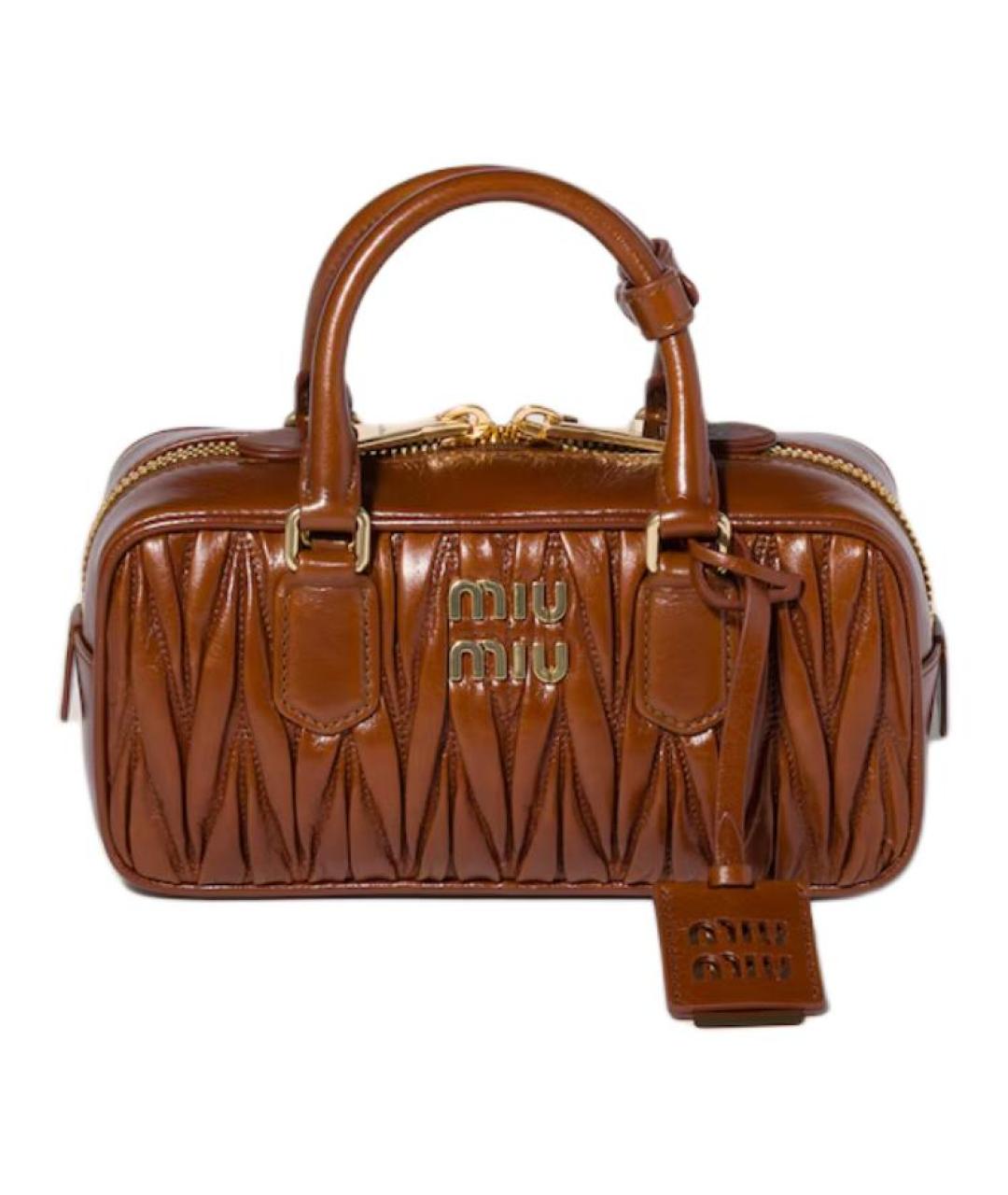 MIU MIU Коричневая кожаная сумка через плечо, фото 1