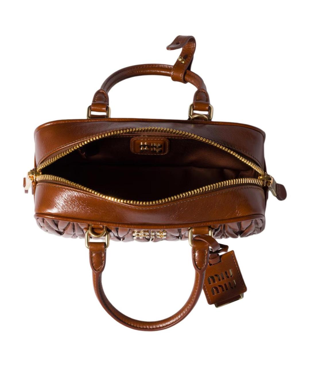 MIU MIU Коричневая кожаная сумка через плечо, фото 5