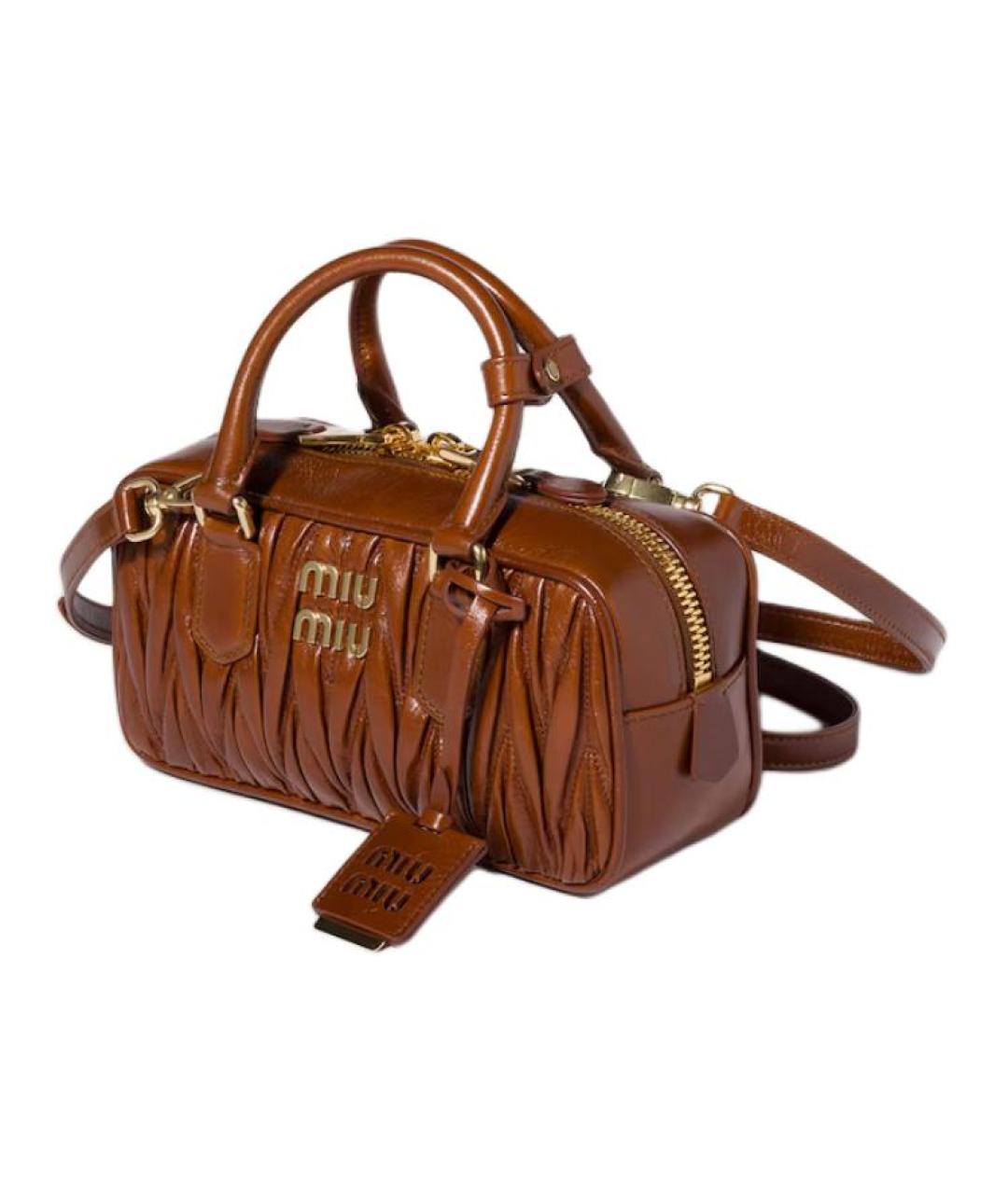 MIU MIU Коричневая кожаная сумка через плечо, фото 2
