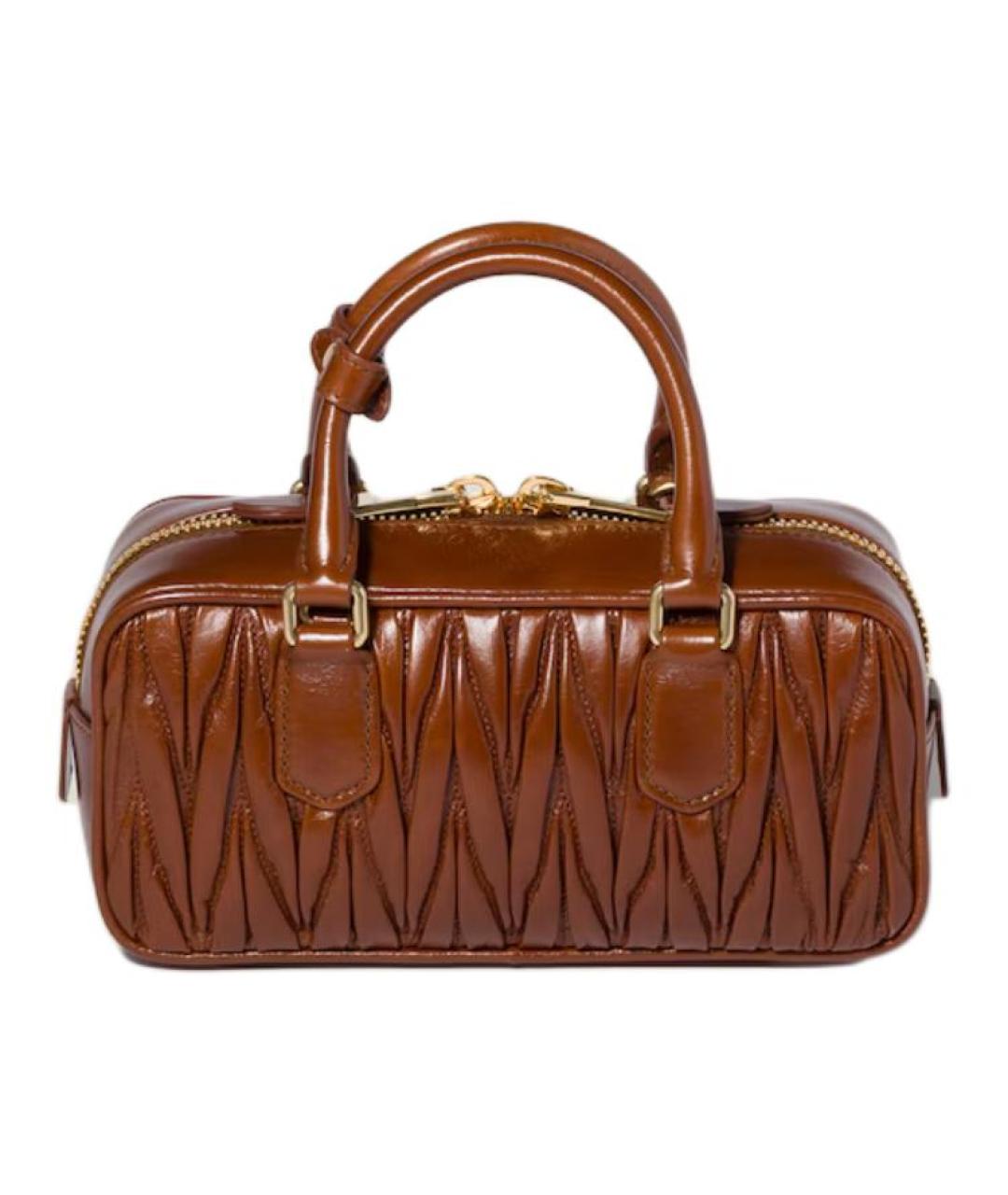 MIU MIU Коричневая кожаная сумка через плечо, фото 3