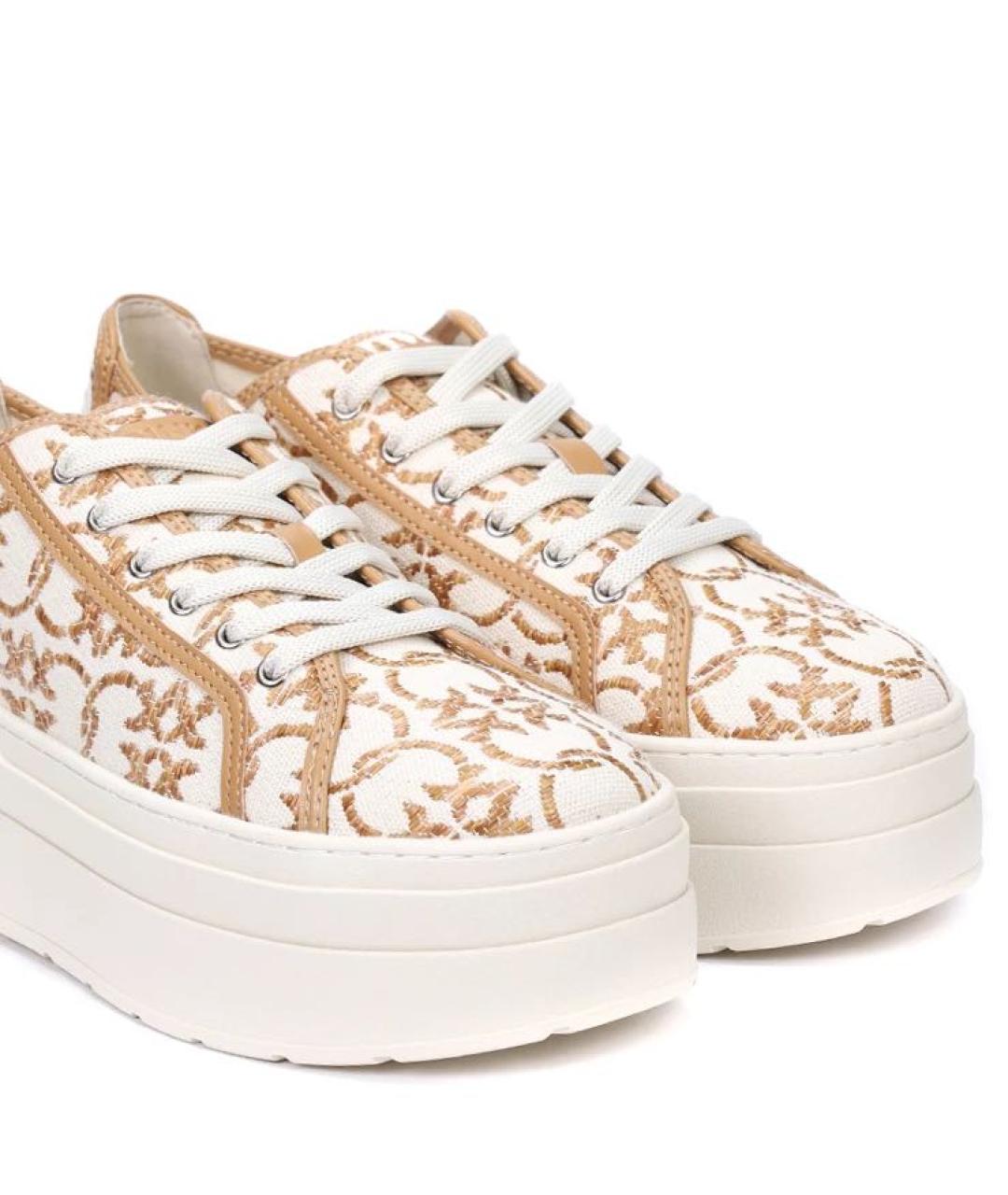 PINKO Бежевые текстильные кеды, фото 3