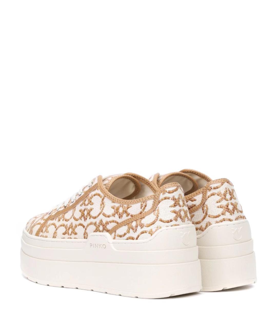 PINKO Бежевые текстильные кеды, фото 4