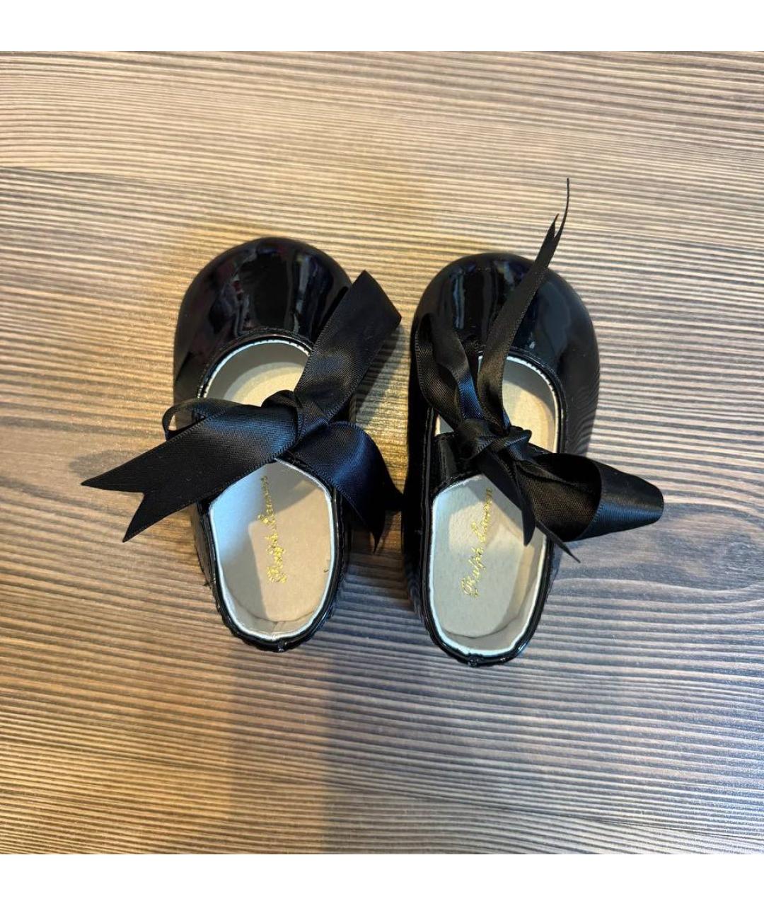 RALPH LAUREN Черные пинетки из лакированной кожи, фото 3