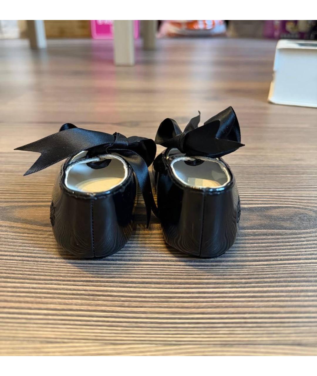 RALPH LAUREN Черные пинетки из лакированной кожи, фото 4