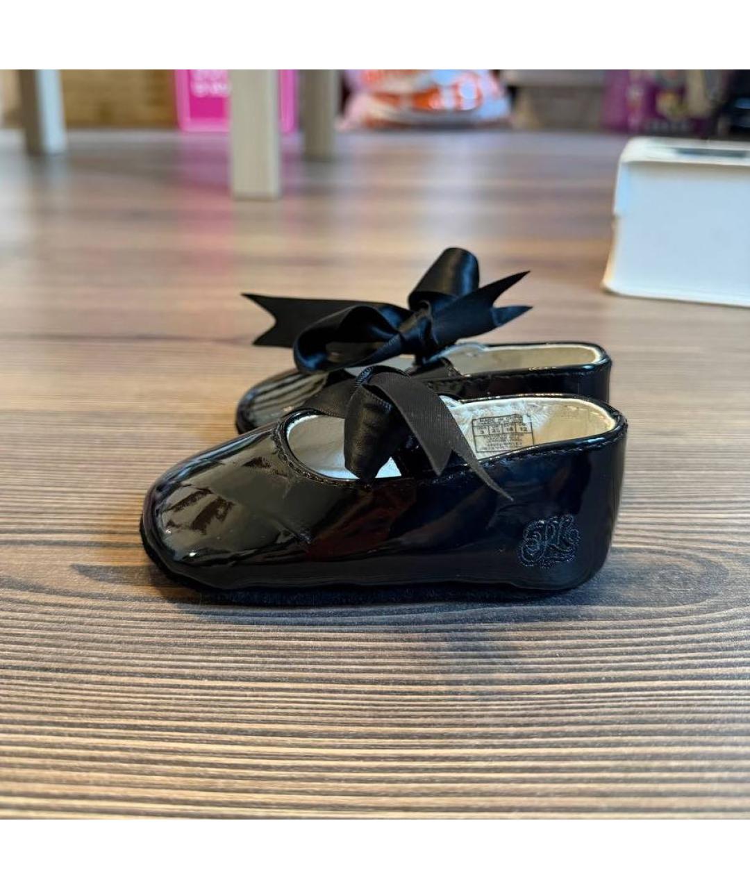 RALPH LAUREN Черные пинетки из лакированной кожи, фото 6