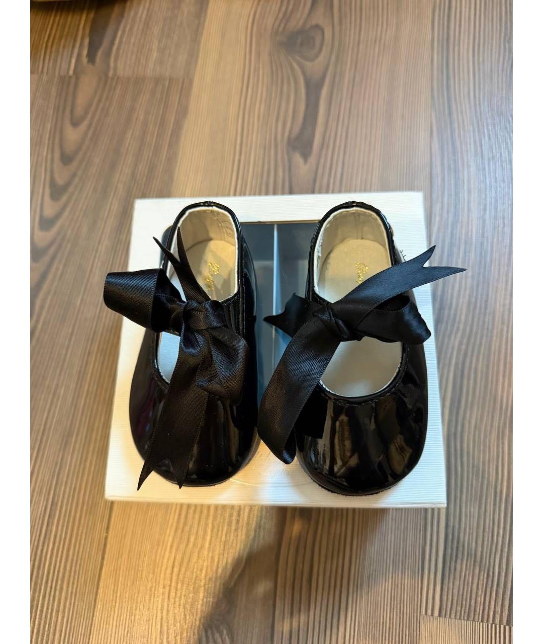 RALPH LAUREN Черные пинетки из лакированной кожи, фото 2