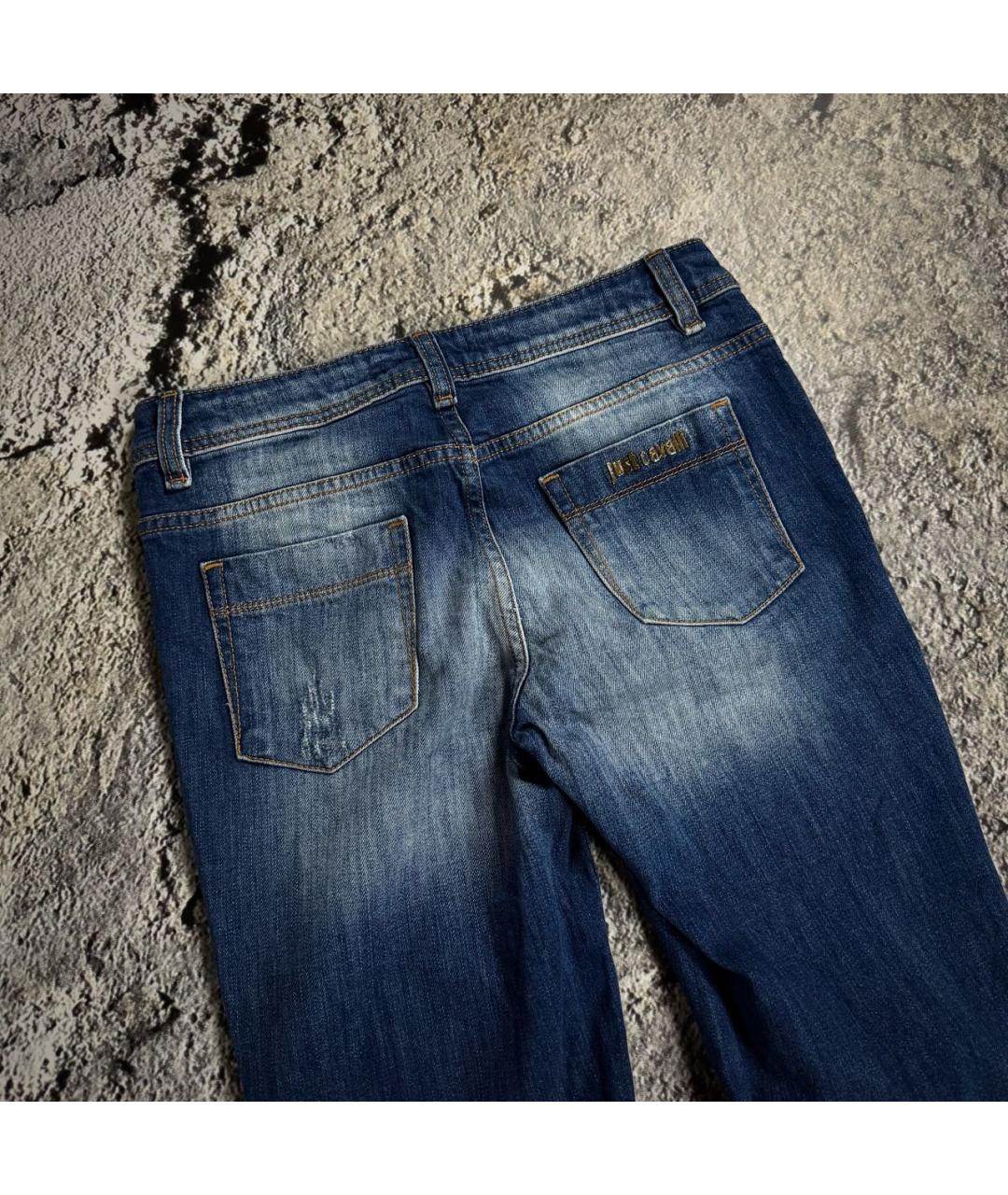 JUST CAVALLI Голубые хлопко-эластановые джинсы скинни, фото 8