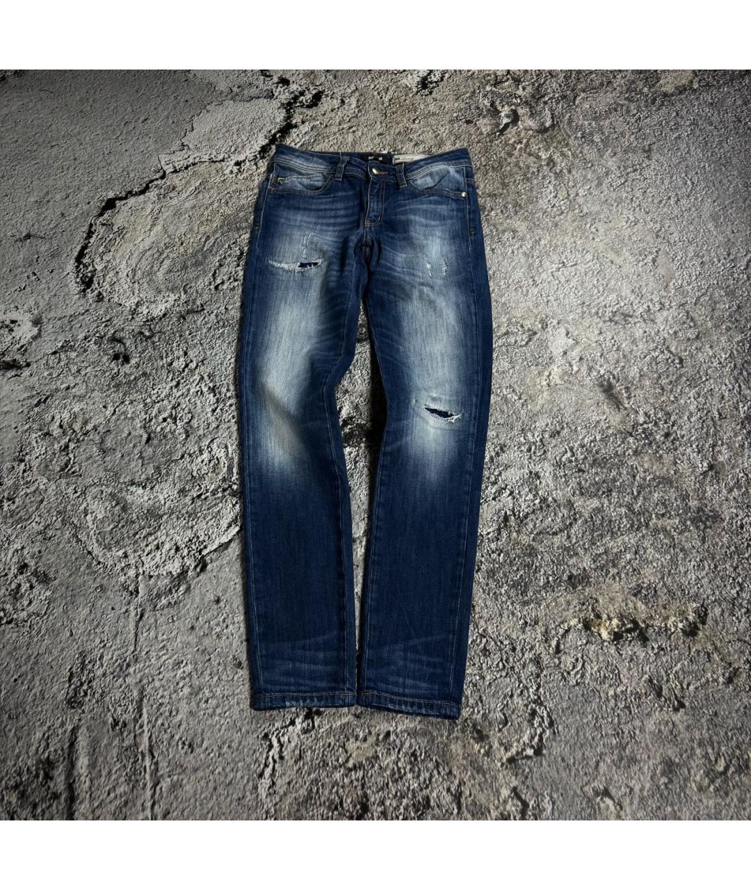 JUST CAVALLI Голубые хлопко-эластановые джинсы скинни, фото 9