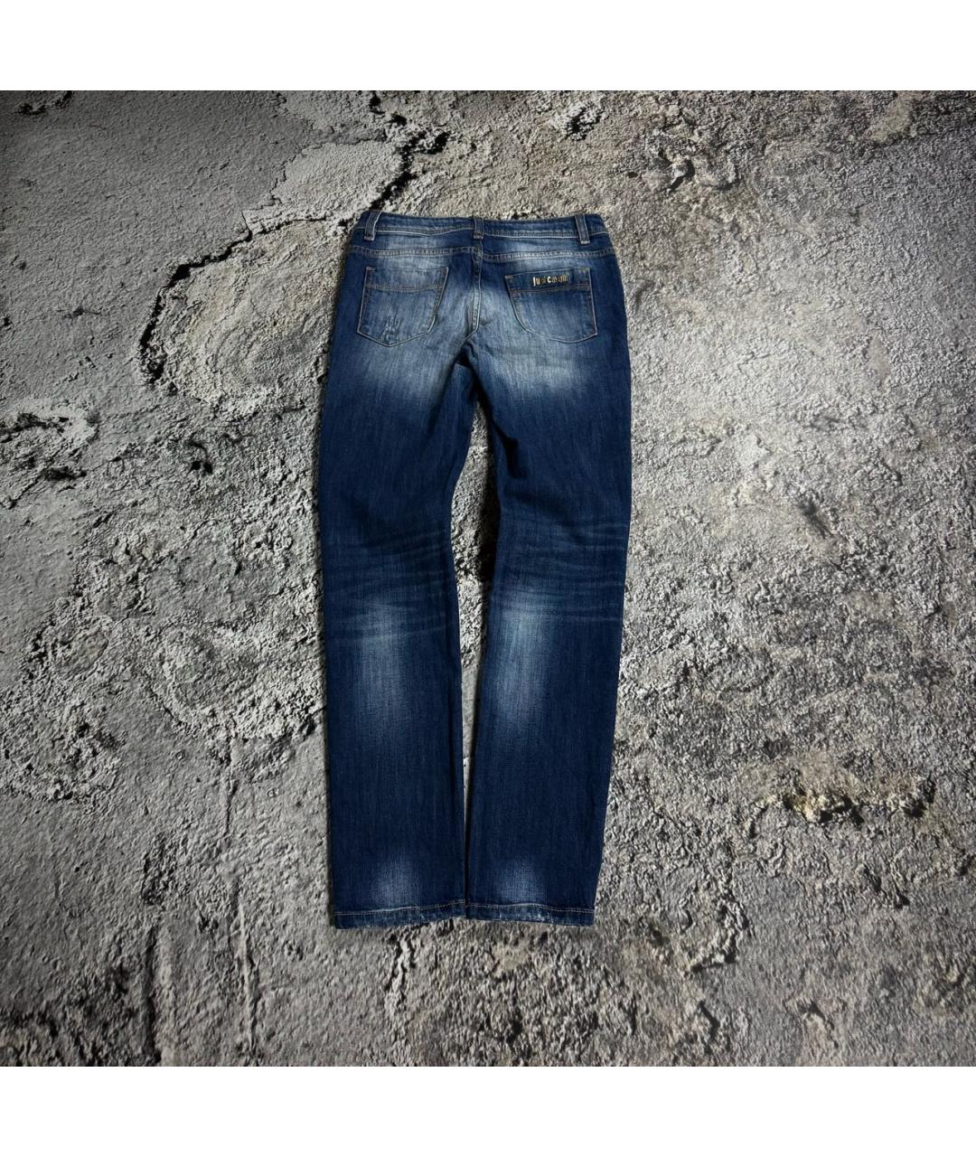 JUST CAVALLI Голубые хлопко-эластановые джинсы скинни, фото 2