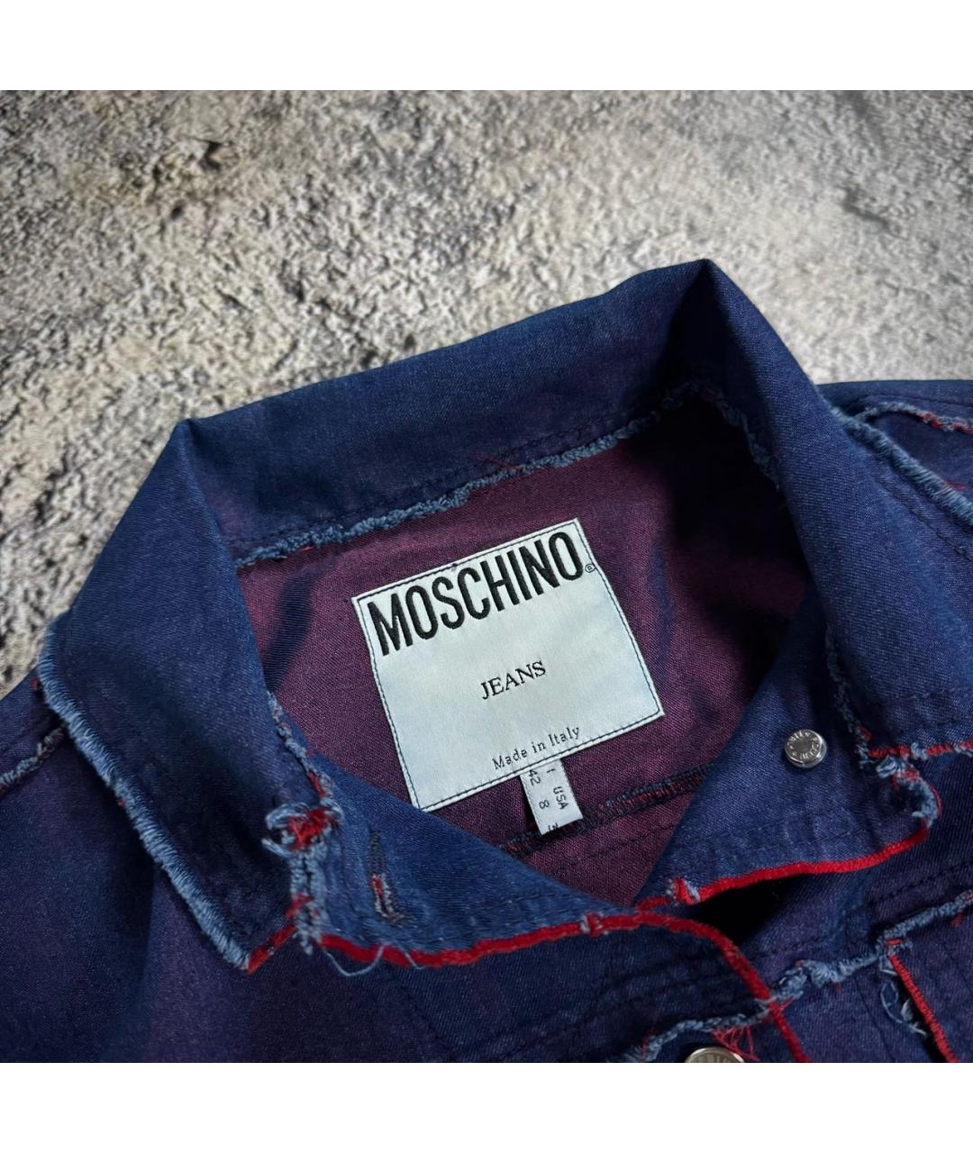 MOSCHINO JEANS Темно-синяя хлопковая куртка, фото 3