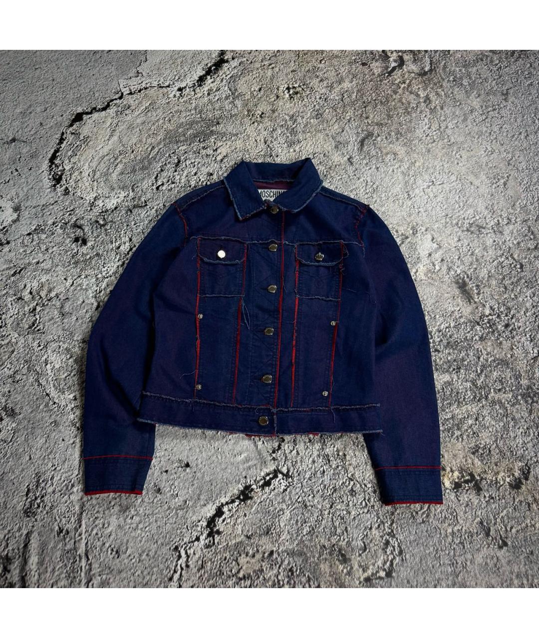 MOSCHINO JEANS Темно-синяя хлопковая куртка, фото 9