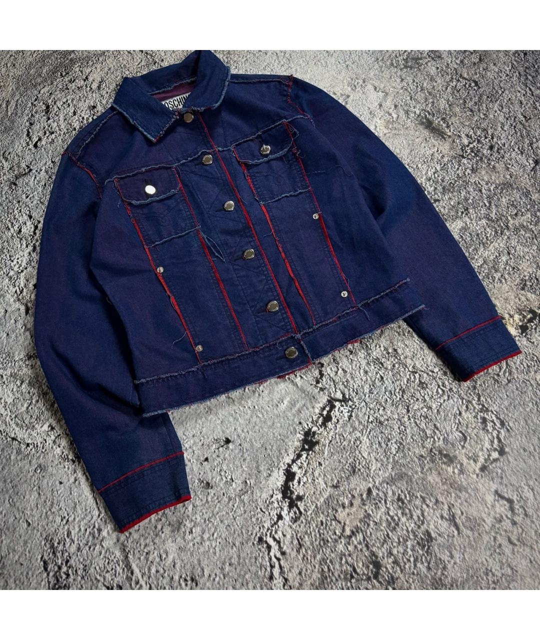 MOSCHINO JEANS Темно-синяя хлопковая куртка, фото 6