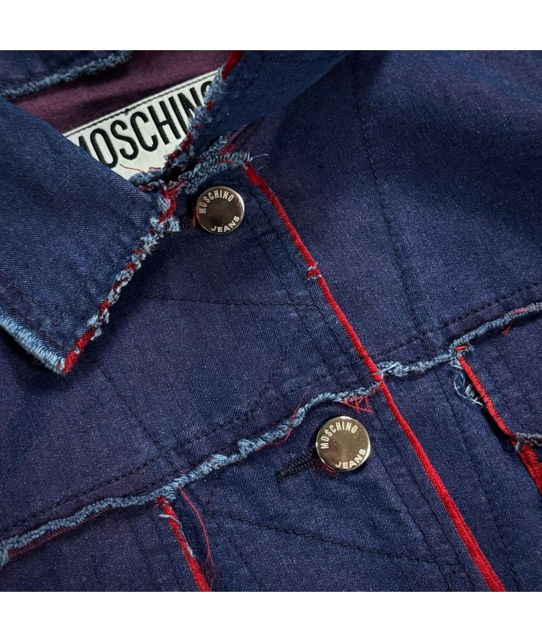MOSCHINO JEANS Темно-синяя хлопковая куртка, фото 5