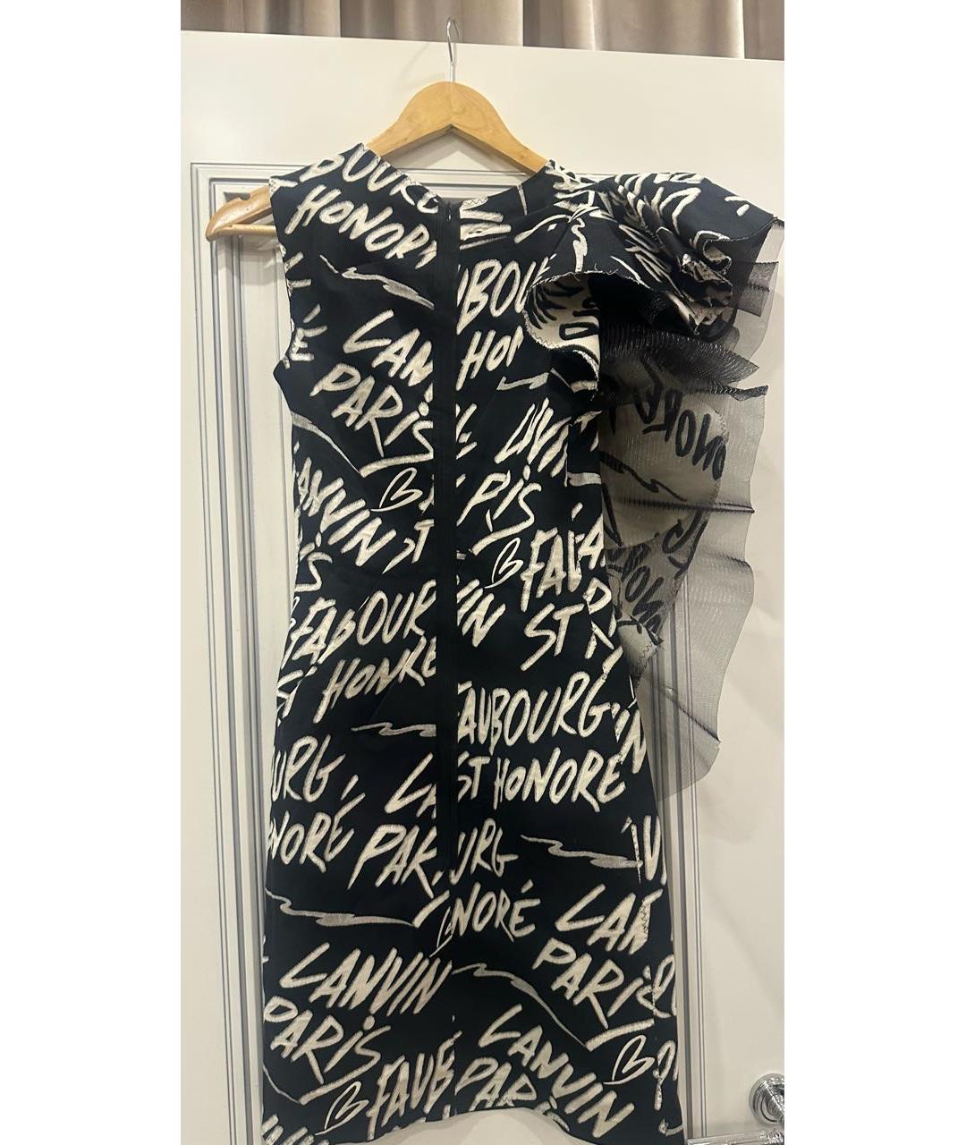 LANVIN Черное хлопковое коктейльное платье, фото 2