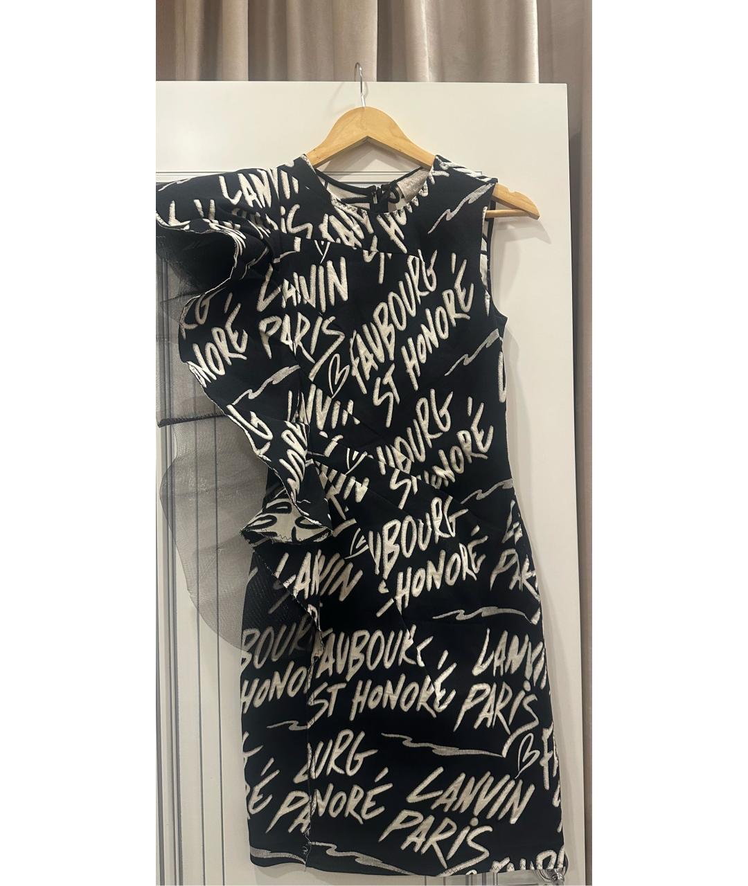 LANVIN Черное хлопковое коктейльное платье, фото 9