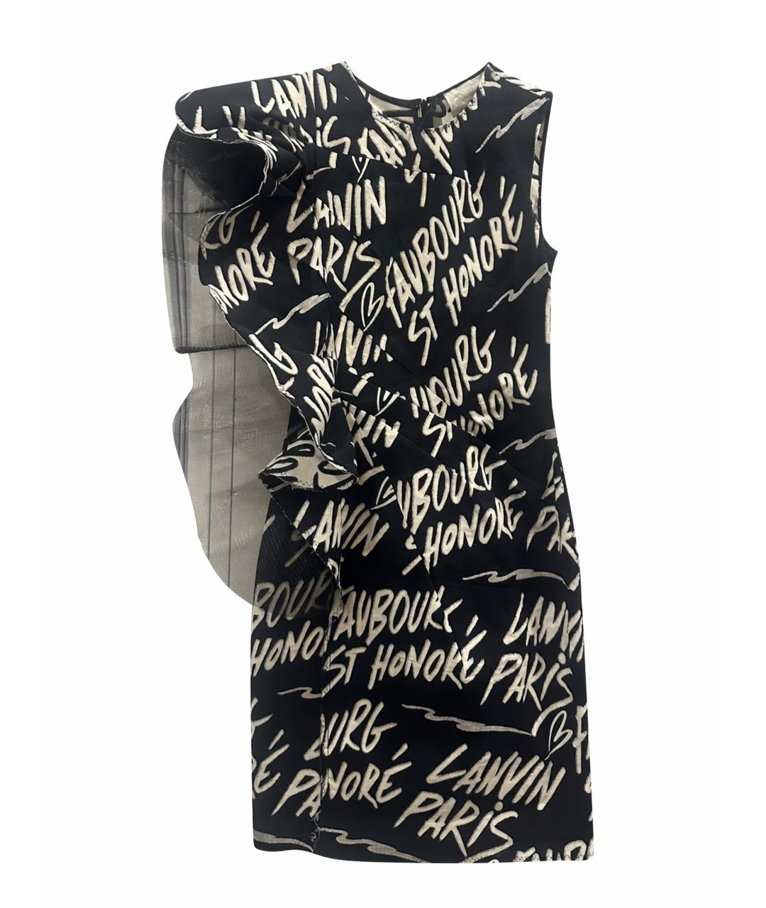 LANVIN Черное хлопковое коктейльное платье, фото 1