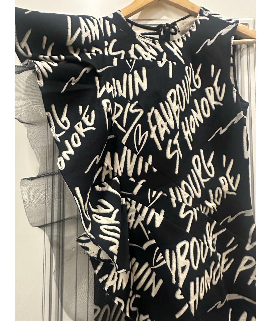 LANVIN Черное хлопковое коктейльное платье, фото 4