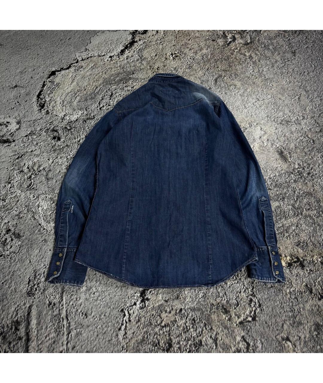 DSQUARED2 Синяя хлопковая классическая рубашка, фото 2