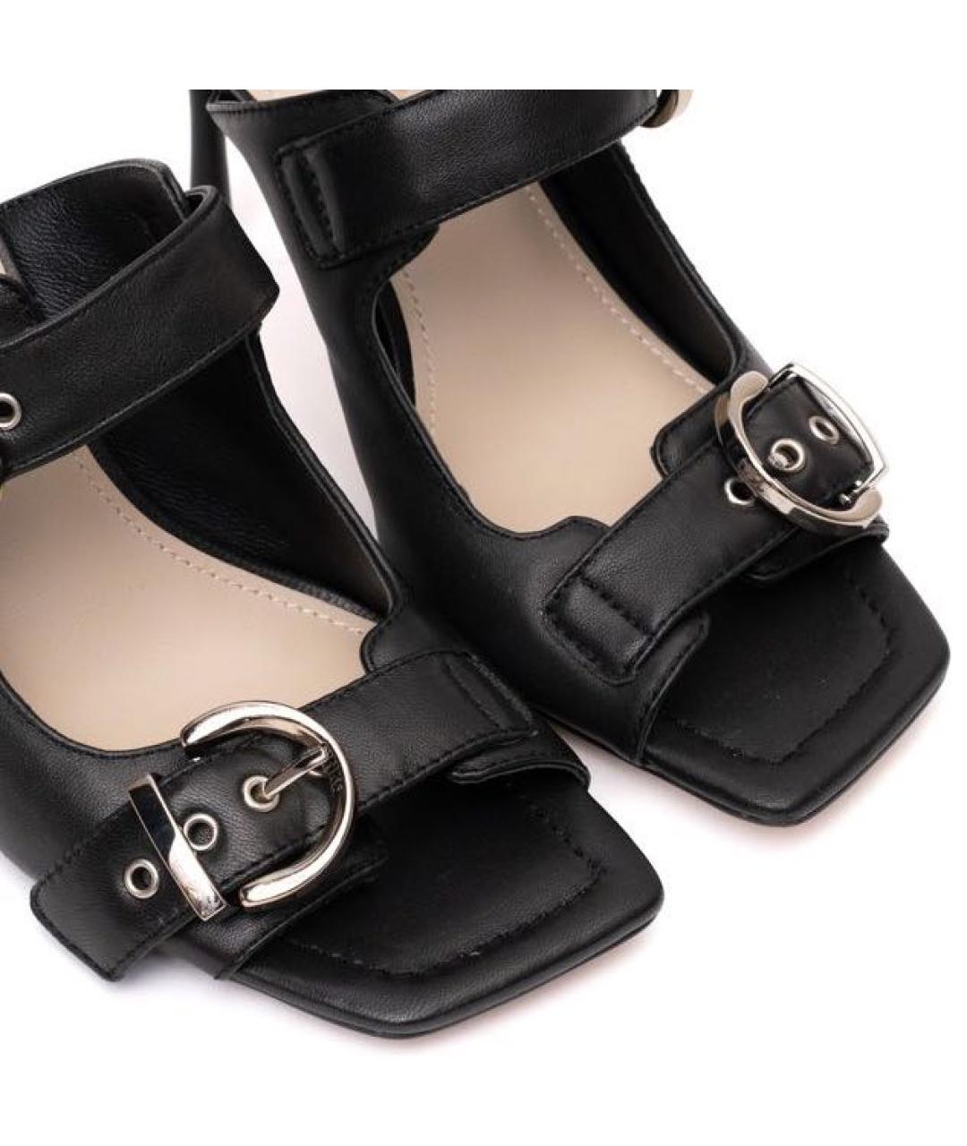 PINKO Черные кожаные мюли, фото 3