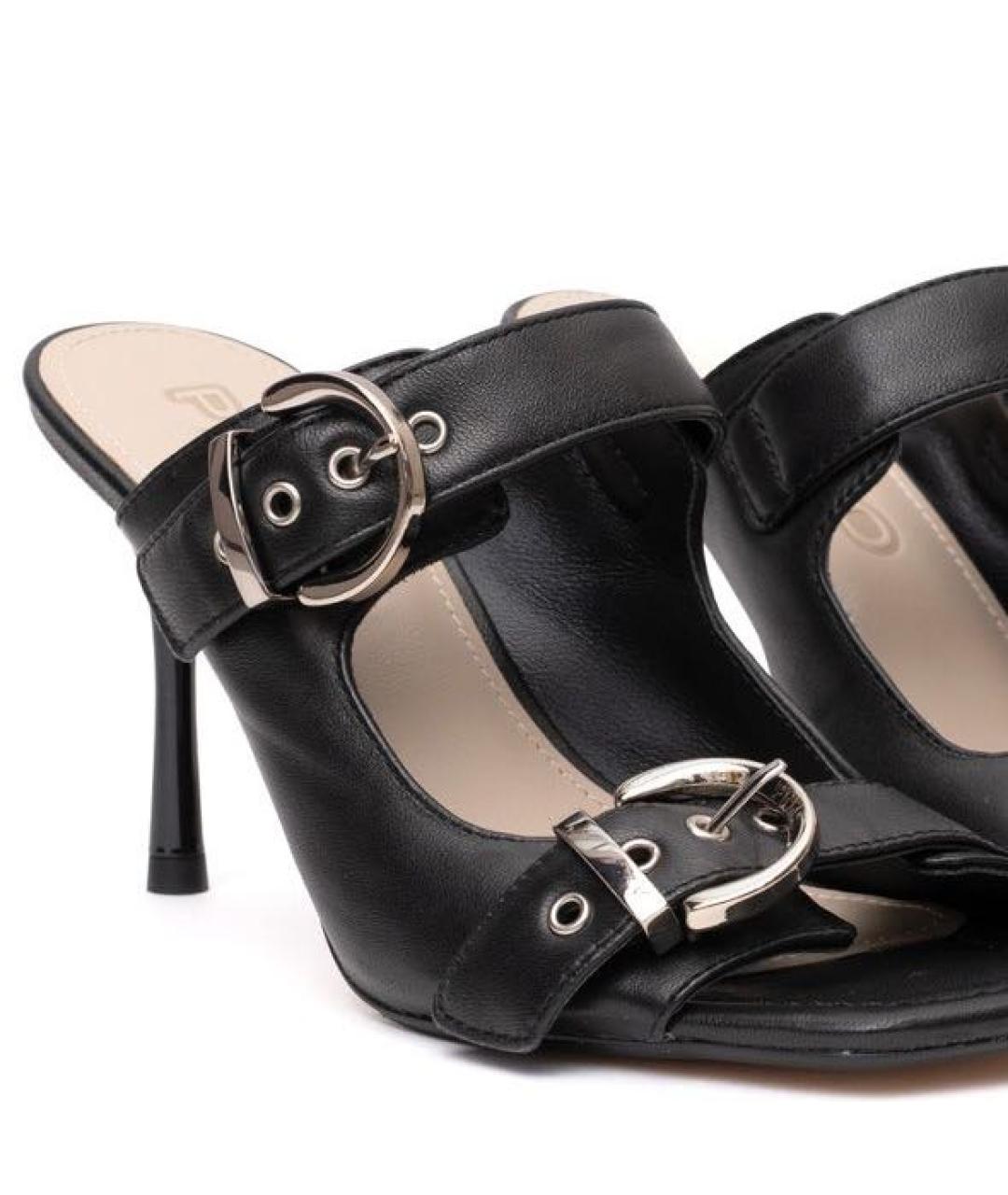 PINKO Черные кожаные мюли, фото 4