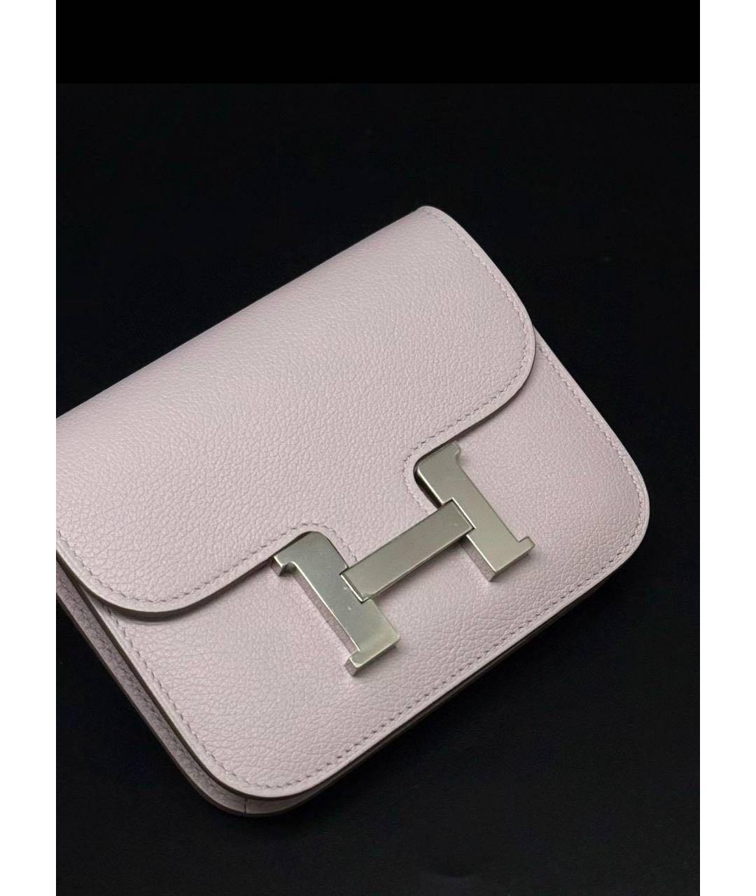 HERMES Розовый кожаный кошелек, фото 2