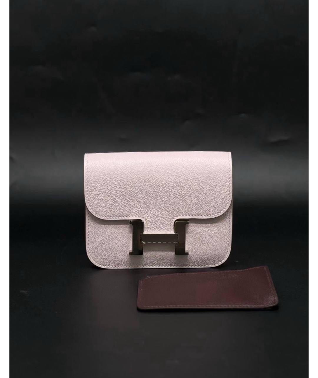 HERMES Розовый кожаный кошелек, фото 5