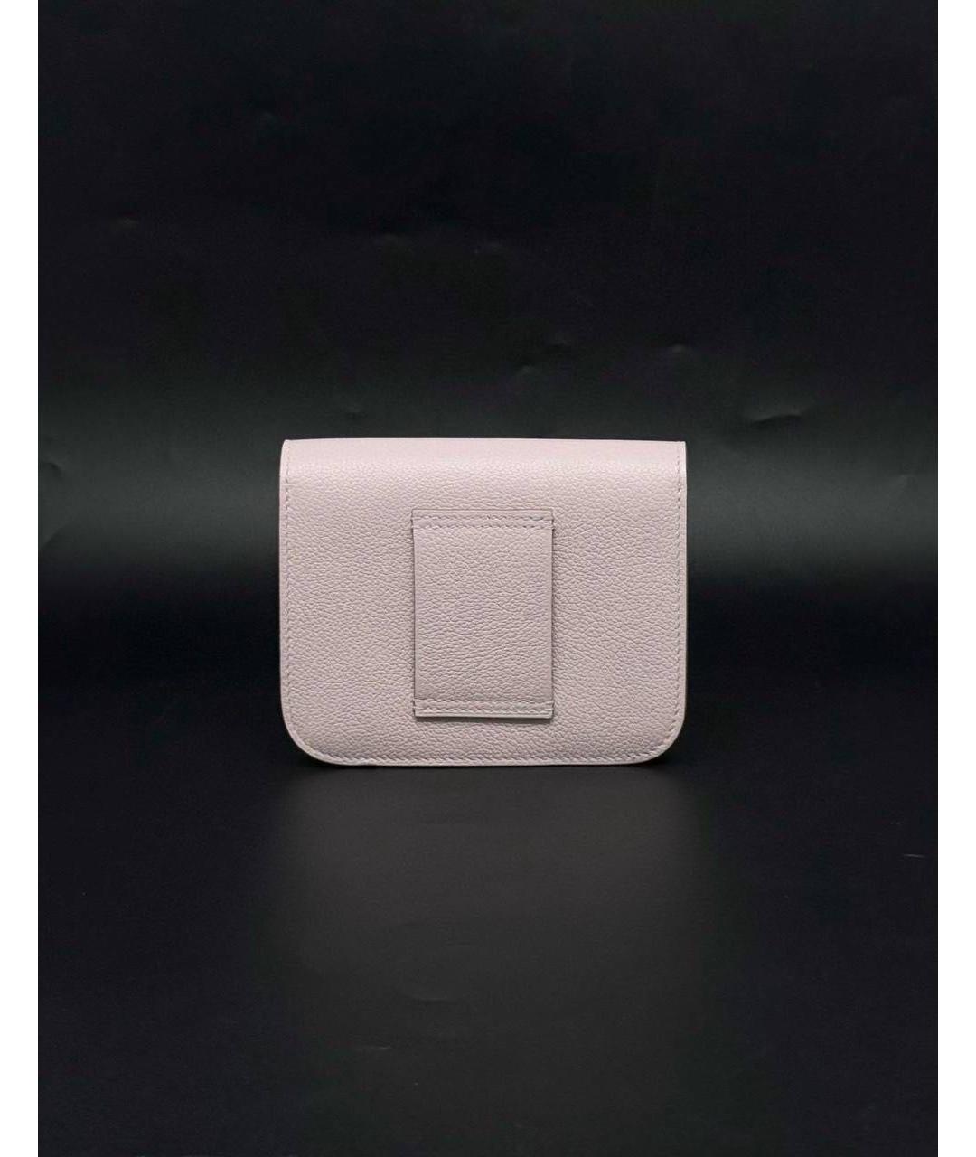 HERMES Розовый кожаный кошелек, фото 3