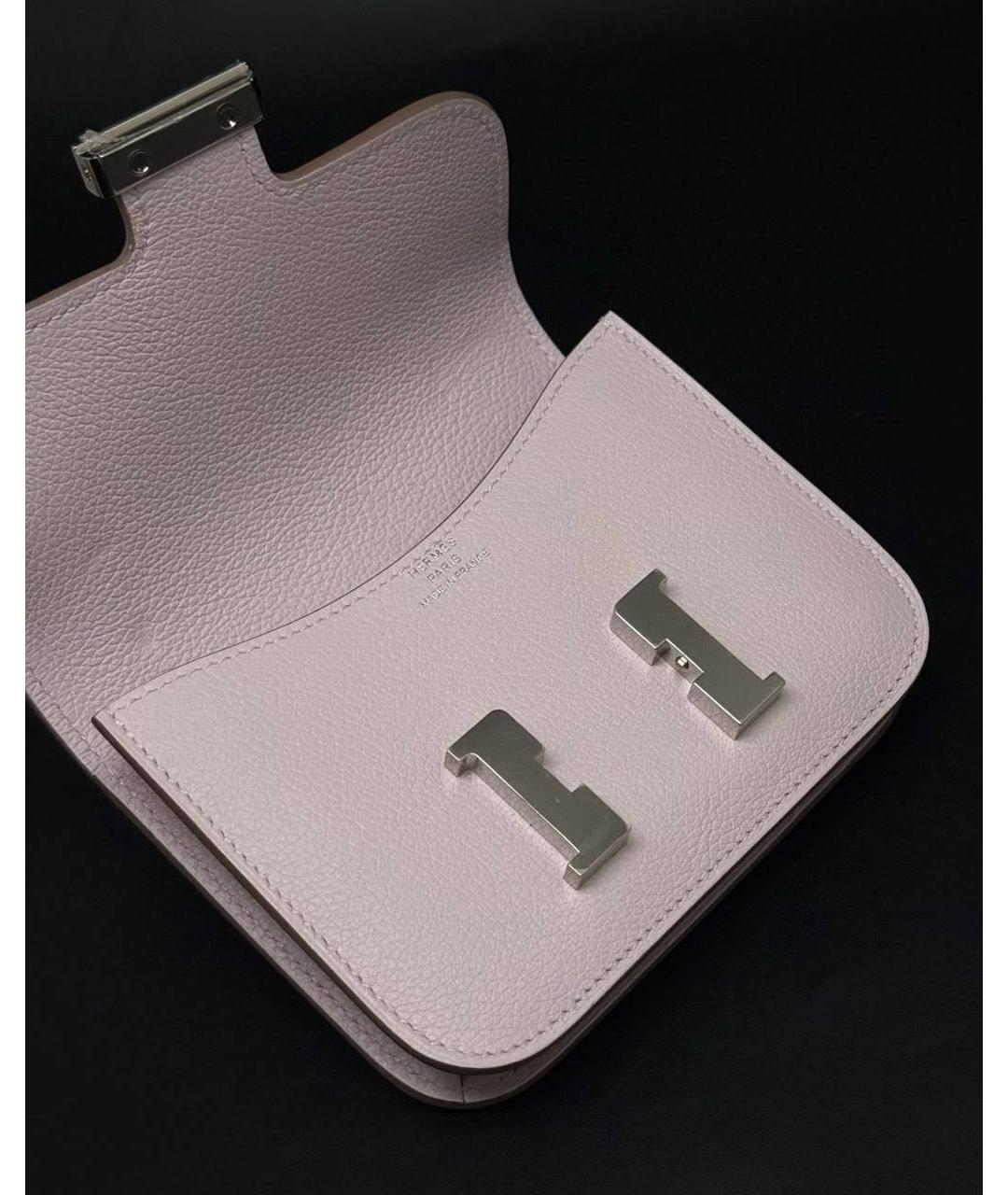 HERMES Розовый кожаный кошелек, фото 4