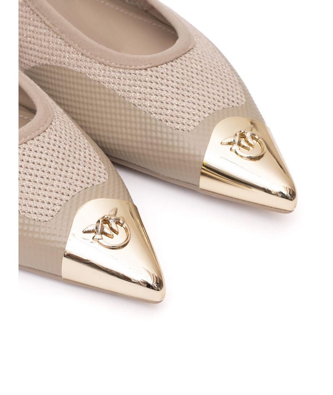 PINKO Бежевые текстильные балетки, фото 2