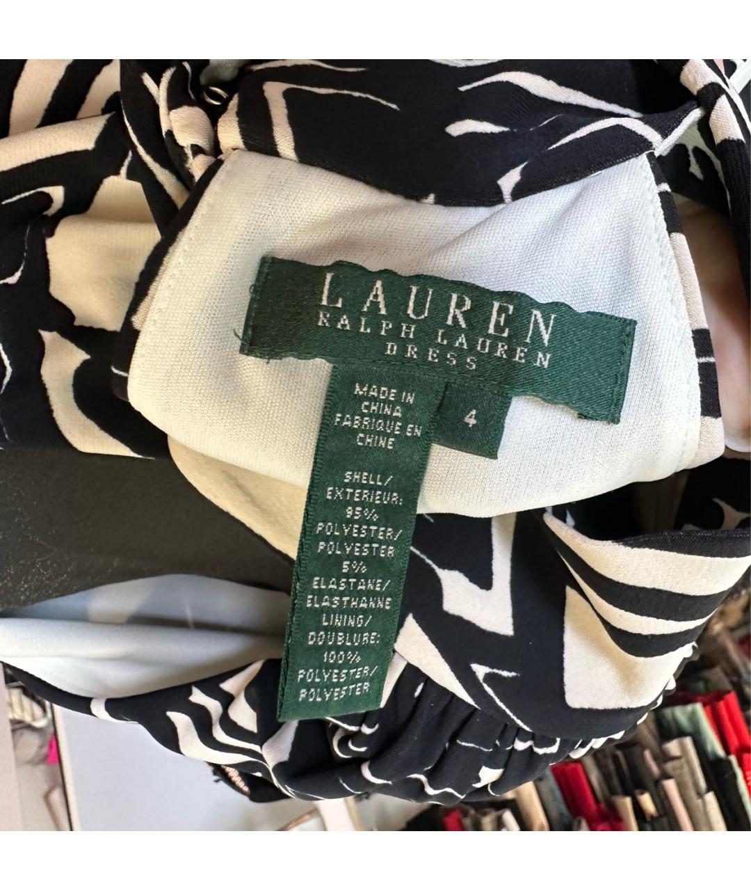 RALPH LAUREN Черное полиэстеровое повседневное платье, фото 5