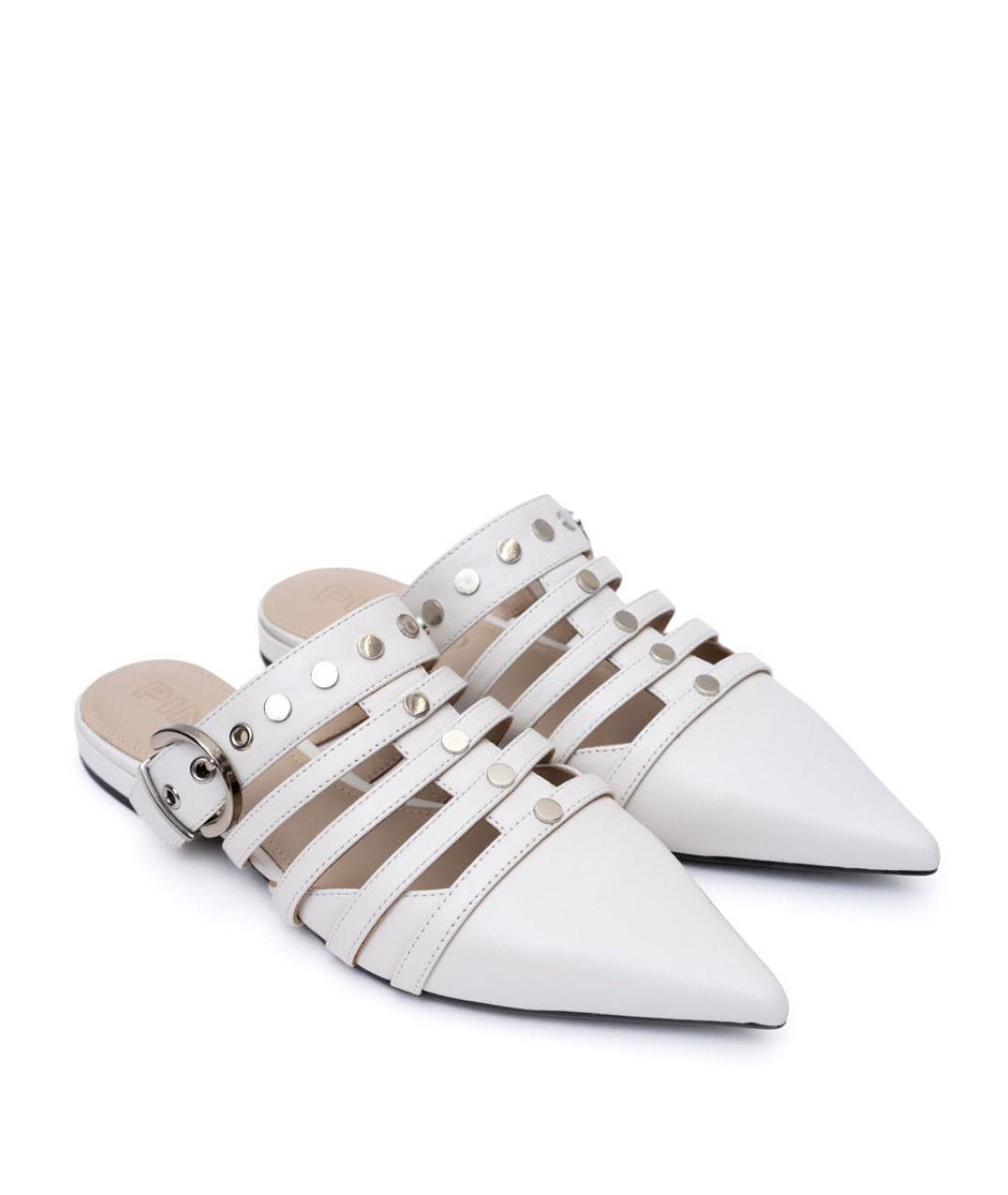PINKO Белые кожаные сабо, фото 3