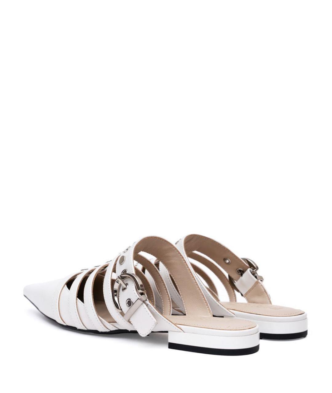 PINKO Белые кожаные сабо, фото 4