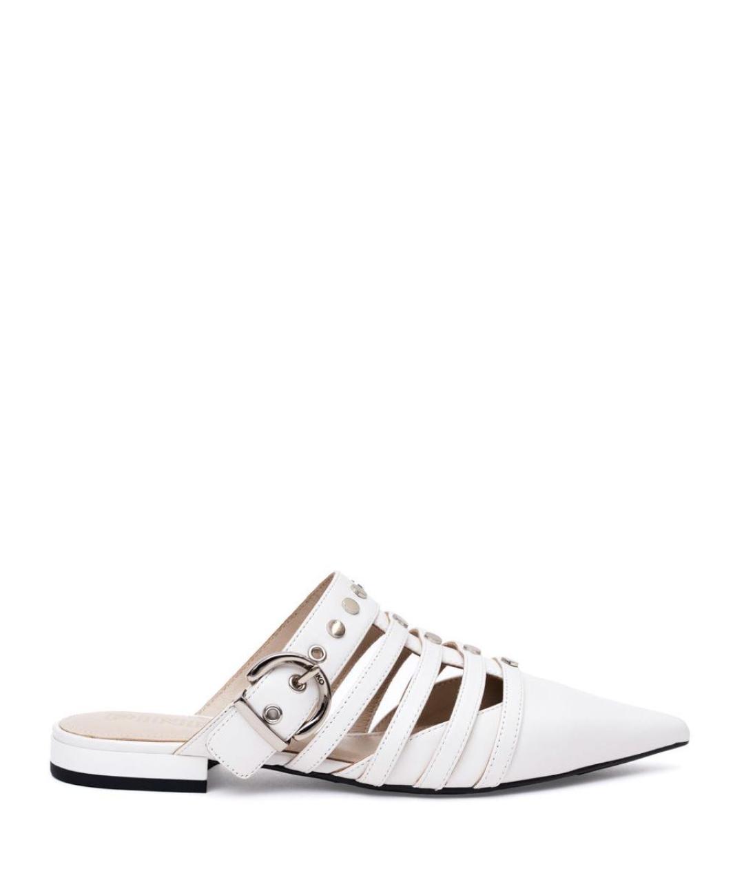 PINKO Белые кожаные сабо, фото 1