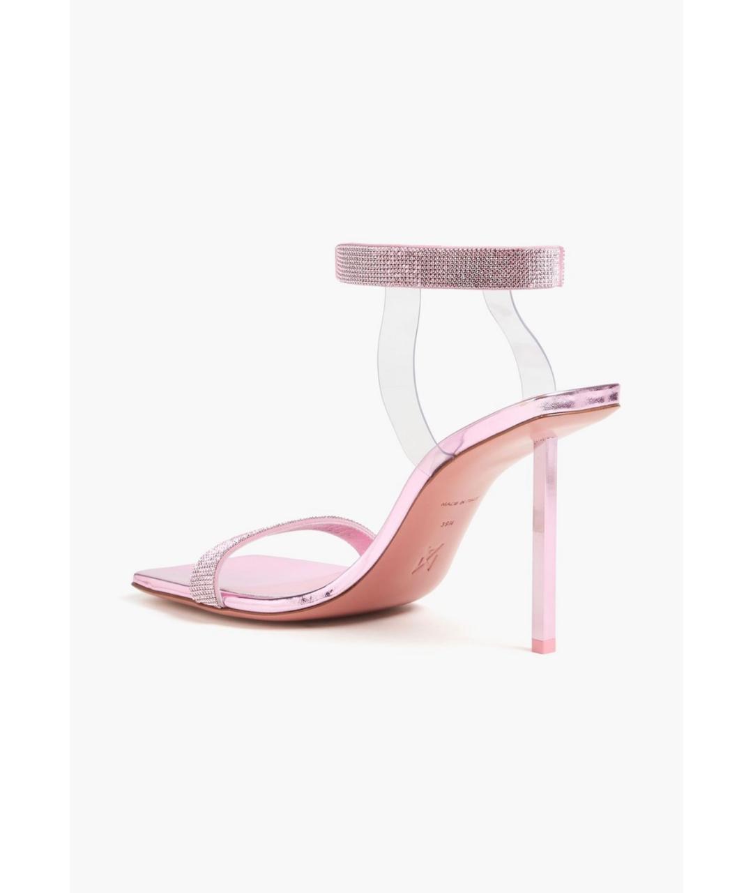 Amina Muaddi Розовые замшевые босоножки, фото 3