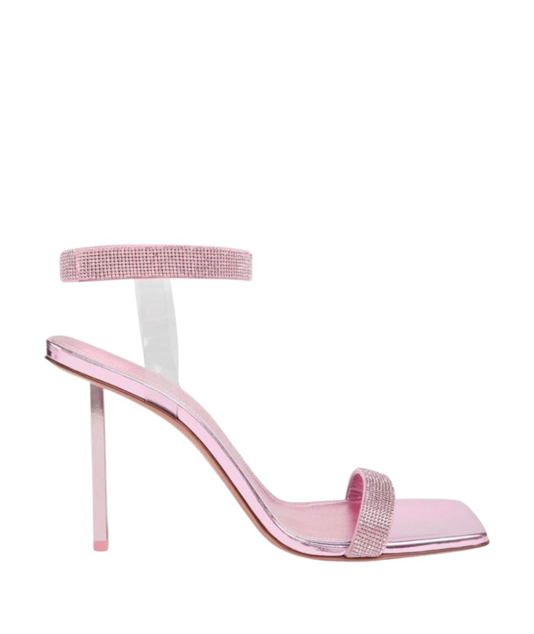 Amina Muaddi Розовые замшевые босоножки, фото 1