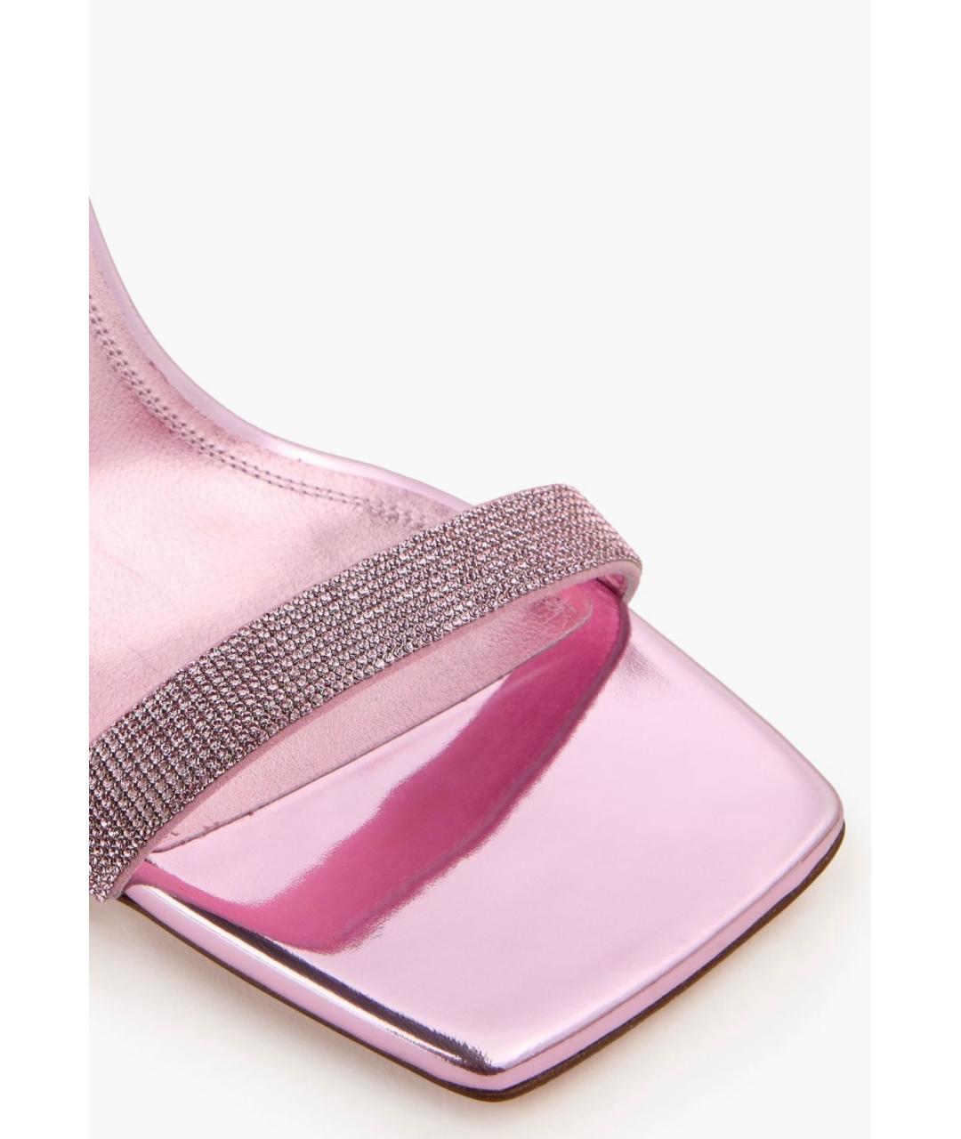 Amina Muaddi Розовые замшевые босоножки, фото 4