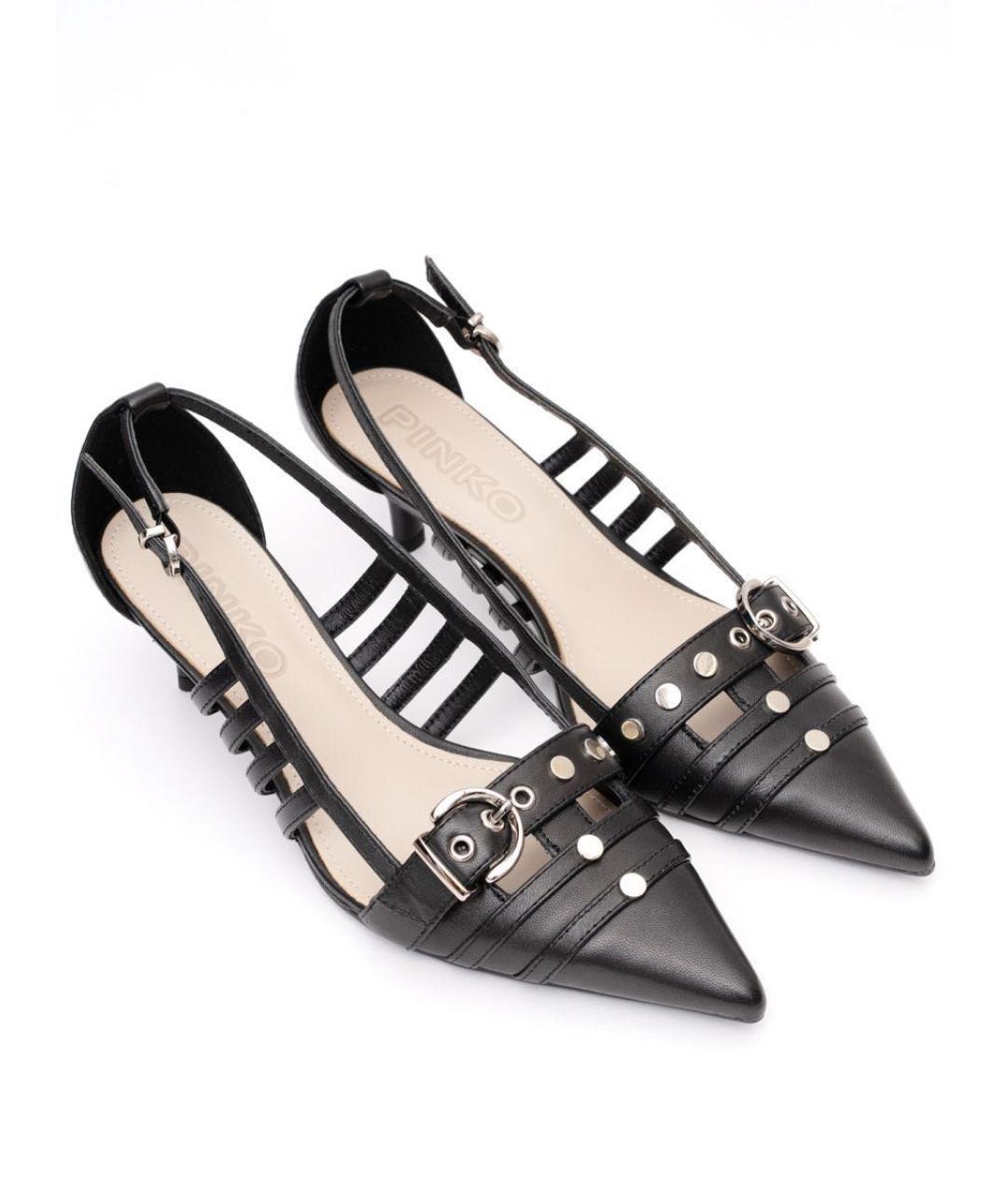 PINKO Черные кожаные туфли, фото 2